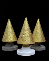 Kaars - Kegelvorm - Set van 3 stuks - Kleur Goud - Mooi geschenk cadeau - Decoratieve accessoires