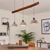 Belanian.nl - Rustiek hanglamp - Houten hanglamp - Hanglamp - Rustiek - Hanglamp mat nikkel, licht hout, 3 lichts -  Eetkamer, keuken, slaapkamer, woonkamer