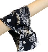 Chemo tulband dames van Softies - Donkerblauw / wit motief