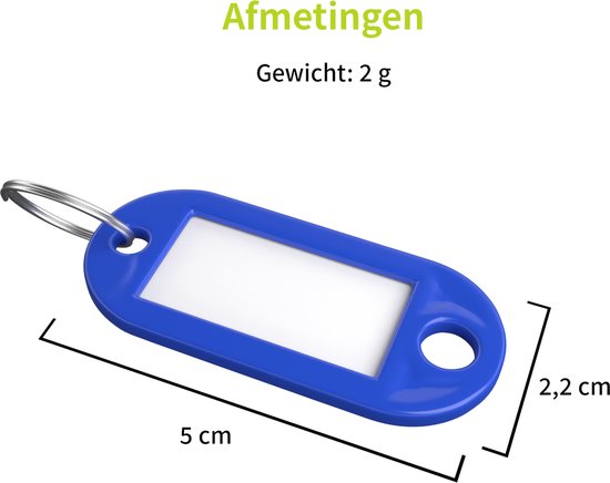 Sleutelhanger voor etikettering, 48 stuks, 8 kleuren, met sleutelring, 30 x 15 mm etiketvenster, sleutelhanger met splitring, sleuteletikettering, sleuteletiket, sleutelorganisatie