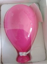 Supervintage glazen roze ballon om op te hangen 20 x 12 cm