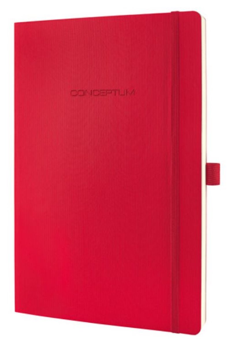 Sigel notitieboek conceptum pure a4 softcover rood 194 pagina's 80 grams gelinieerd afbeelding