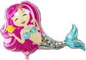 Zeemeermin ballon - XXL - 80x98cm - Folie ballon - Helium - Leeg - Regenboog - Ballonnen - Mermaid - Versiering - Thema feest - Verjaardag - Kinderfeest - Meisje - Girl - Onderwater