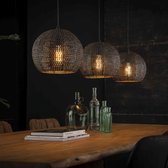 BELANIAN.NL - Vintage Hanglamp - Loft Metalen Hanglamp - Ommel Hanglamp Zwart, Bruin 3-lichts Zwart  Industrieel, Vintage- bruine hanglamp met ronde kappen