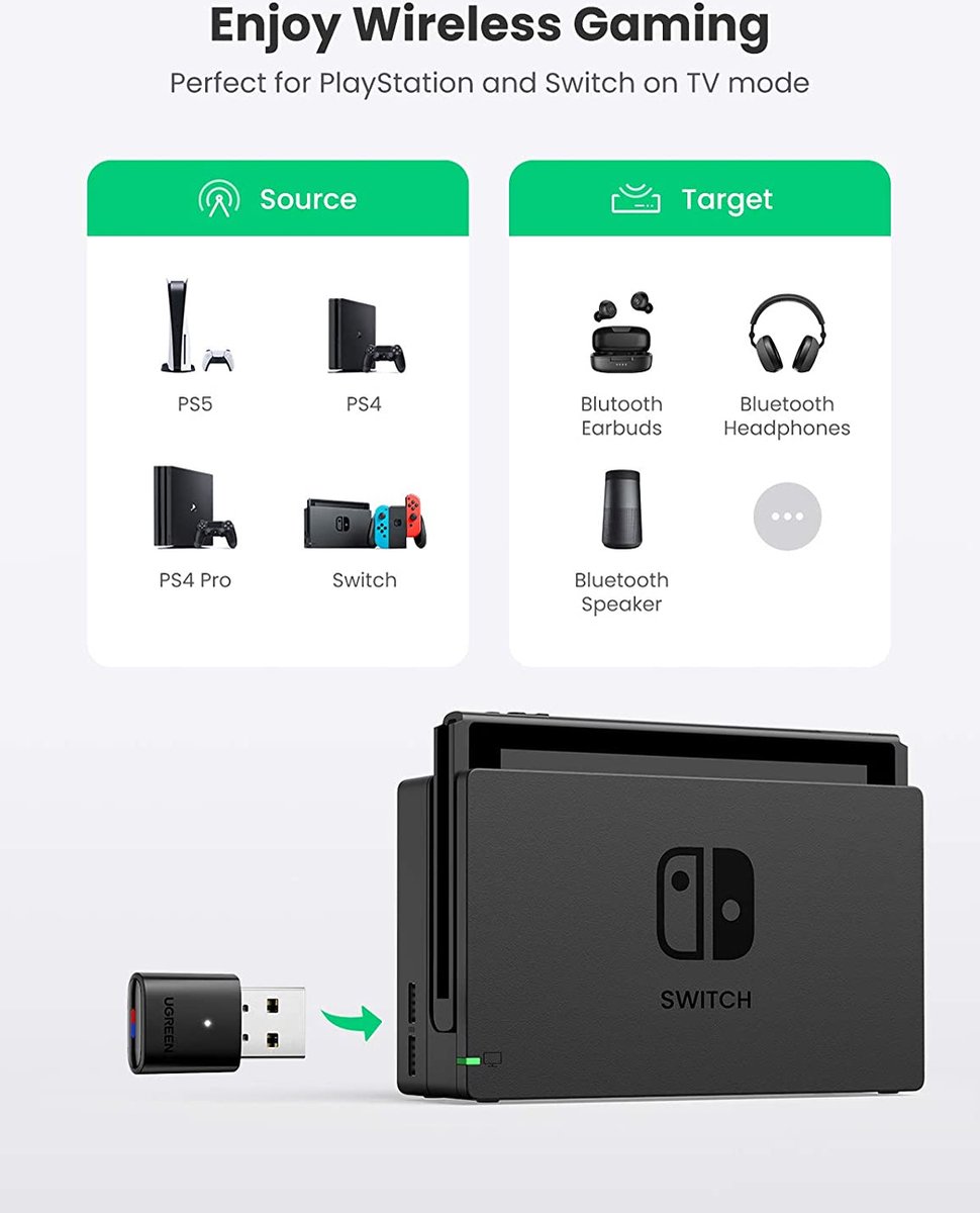 Adaptateur Bluetooth sans fil de convertisseur pour PS5 vers Switch /  Switch Lite / PS4 / PS3 / PC - Cdiscount