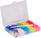 Loom Bandjes Set - Multicolor - Kunststof - 9 Kleuren met Hangers - Loombandjes Kit - 6+