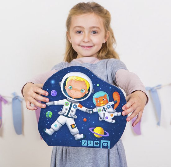 Eurekakids Puzzle 4 en 1 Astronaute - Quatre puzzles pour enfants dans une jolie boîte
