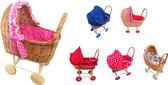 BestCare® Willow Poppenwagen| Met roze gestippeld beddengoed | Willow Toys | 44x26x59cm | Verjaardagen, Feestdagen, Vadertje Kerstmis | Decoratie| EU-Product