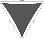 Shadow Comfort® Gelijkzijdige driehoek schaduwdoeken waterafstotend - UV Bestendig - Zonnedoek - 300 x 300 x 300 CM - Warm Grey