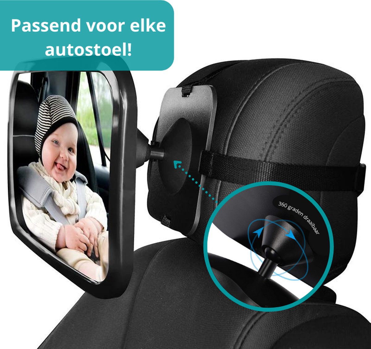 Munchkin Brica Baby-autospiegel, 360 graden draaibaar
