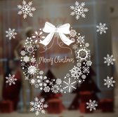 Raamsticker Kerstkrans - Herbruikbaar - Kunst sneeuwvlokken - Raamdecoratie kerst - Raamsticker kerst - Kerst decoratie - Kerstmis versiering - Merry Christmas vorm 3