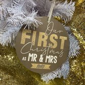 Kersthanger pas getrouwd Mr en Mrs our first christmas as Mr&Mrs 2022-15 cm