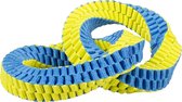 Duvoplus - Speelgoed - Kauw & Trek Speelgoed - Supa` Nylon Double Hoop 20x13cm Blauw/geel