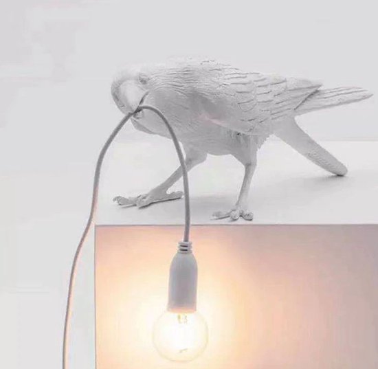 Vogel lamp / Tafel / woonkamer lamp - Kraai lamp / vogellamp / - Standing -  wit -... | bol.