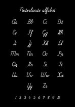 Alfabet Schrijfletters - Zwart Wit - gelamineerd A4 - Ik leer schrijven