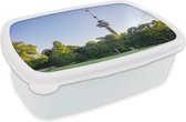 Broodtrommel Wit - Lunchbox - Brooddoos - Euromast - Boom - Rotterdam - 18x12x6 cm - Volwassenen