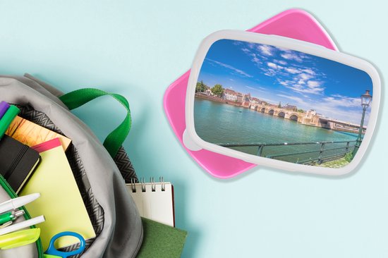 Breadbox Pink - Lunchbox - Breadbox - Maastricht - Bridge - Pays- Nederland - 18x12x6 cm - Enfants - Fille