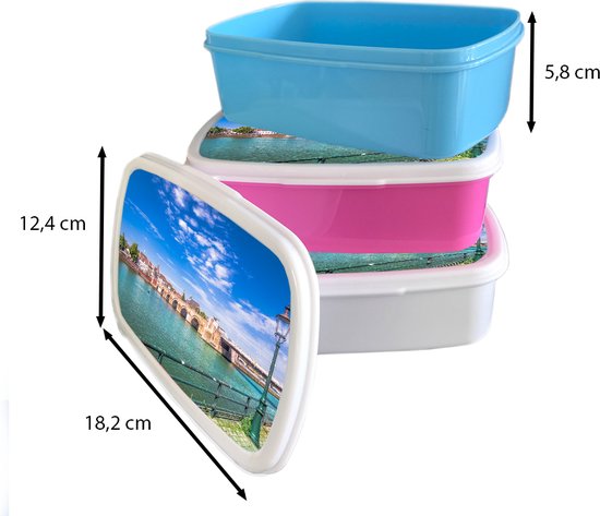 Breadbox Pink - Lunchbox - Breadbox - Maastricht - Bridge - Pays- Nederland - 18x12x6 cm - Enfants - Fille