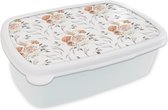 Boîte à pain Wit - Boîte à lunch - Boîte à pain - Fleurs - Feuilles - Décoration bohème - 18x12x6 cm - Adultes - Cadeau Sinterklaas - Distribution de cadeaux pour enfants - Cadeaux chaussures Sinterklaas