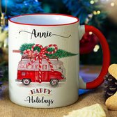 Kerstmok - Beker - Kerst mok met naam - Kerst cadeau - Gepersonaliseerd - Kerst Truck mok - Gratis inpakservice