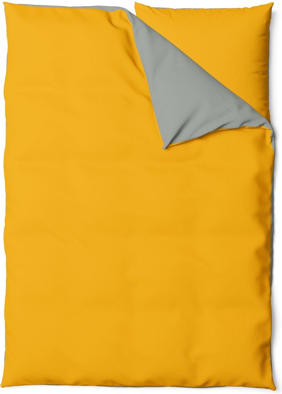 Charm & Co Dubbelzijdig Geel Grijs - Dekbedovertrek - Lits-jumeaux - 240 x 200/220 van Merkloos — afbeelding 5