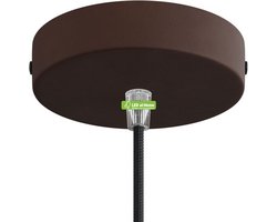 LEDatHOME - Cilindrische metalen 1-gats plafondkap – Donkere roest