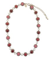 Ketting - Roze hangertjes - 36+5 Centimeter verstelbaar - Damesdingetjes