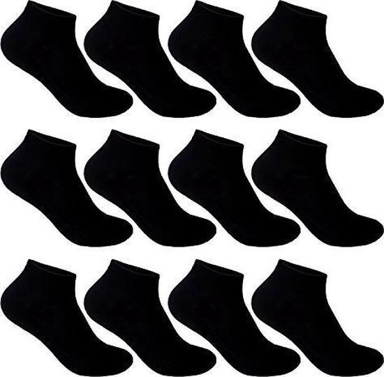 sneaker sokken 20 paar BIO katoen - zwart - 39/42