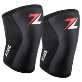 ZEUZ® 2 Pièces Knee Brace Premium pour Fitness Crossfit & Sports - Genou Band - Attelles - 7 mm - Taille M