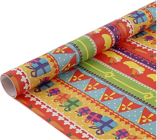 5 Rouleaux Papier Cadeau Multicolore Euakee - 43x300cm - Pour Noël, Anniversaire, Mariage