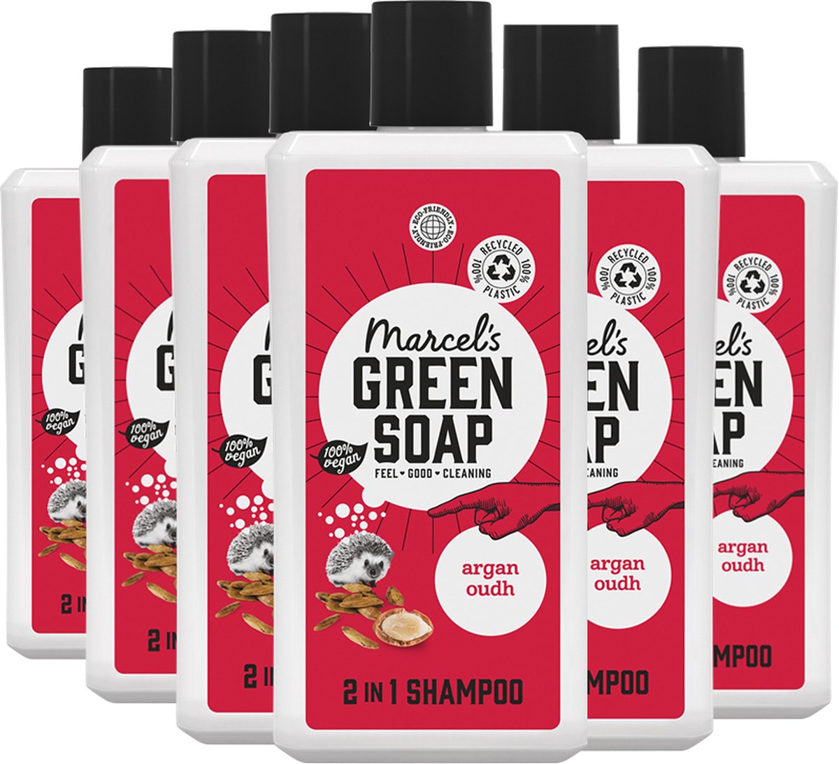 Marcel's Green Soap Handseife Nachfüllpack – Argan & Oudh, 6x500 Ml, Vegan, 97% Biologisch Abbaubar
