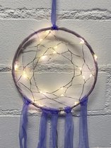 Dromenvanger met LED-verlichting - paars - Dreamcatcher with LED - Dia 15 cm x lengte 42 cm