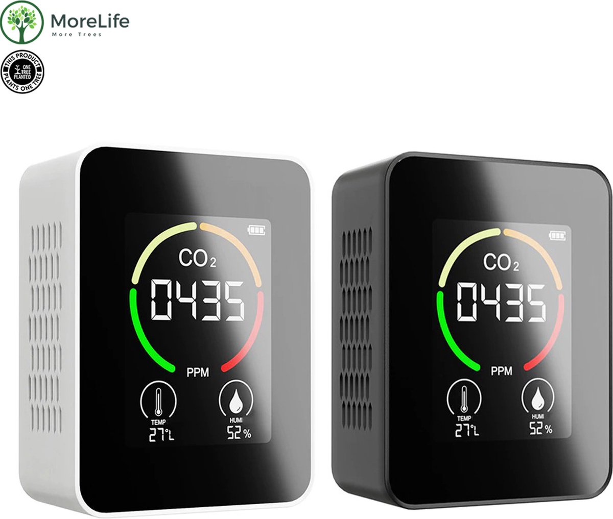 MoreLife CO2 Meter Digitale Meter CO2 Meter met Lcdscherm