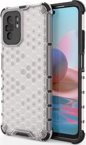 Xiaomi Redmi Note 10 4G Hoesje - Mobigear - Honeycomb Serie - Hard Kunststof Backcover - Wit - Hoesje Geschikt Voor Xiaomi Redmi Note 10 4G