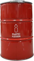 BinBin RED 200 Liter olievat afvalscheiding prullenbak| grote afvalbak| PET flessen inzameling| inzamelbak flesjes| statiegeld flesjes| Horeca afvalbak
