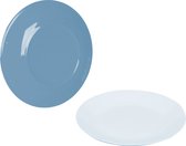 Bo-Camp ontbijtbord tweecolorig blauw - 4-delige set