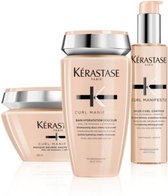 Kérastase Curl Manifesto Set voor Zeer Krullend- KroesHaar - krultype 3/4 - Bain Hydratation Douceur Shampoo 250ml - Masque Beurre Haute Nutrition 200ml - Gelee Curl Contour 150ml