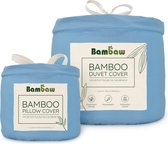 Bamboe Beddengoed Set - Dekbedovertrek 200x200 met 2 Kussenslopen 50x75 - Lichtblauw - Luxe Bamboe Lakens  -  Temperatuurregulerende Dekbed -  en Kussenhoes  -  Bambaw