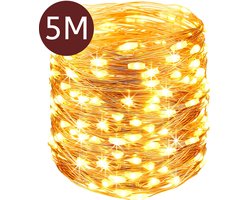 Lichtsnoer Buiten En Binnen 5 Meter – Lichtslinger – Op Batterijen – Waterdicht – Fairy Lights – Lampjes Slinger – Kerstverlichting