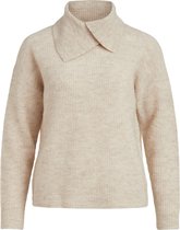 VILA VISADIE FOLD COLLAR L/S KNIT TOP Dames Trui - Maat S