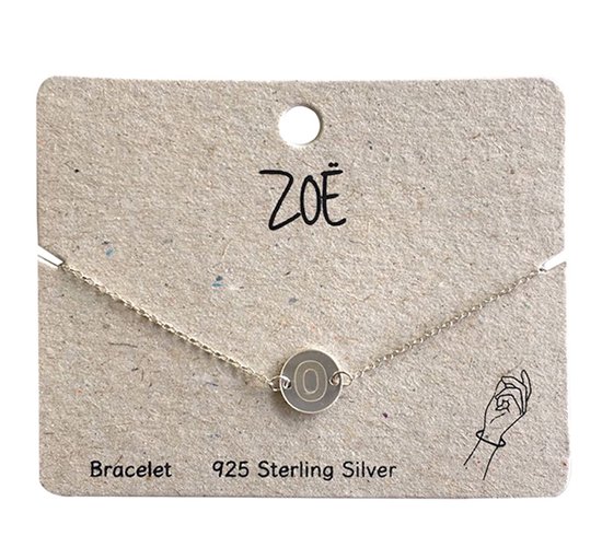 Armband - Letter O - 925 Sterling zilver - Initiaal - 17 tot 19 Centimeter - Damesdingetjes