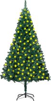 Huis en Tuin Depot Kunstkerstboom Met Led'S En Dikke Takken 210 Cm Groen
