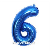 Ballon Cijfer 6 Jaar Blauw Verjaardag Versiering Helium Ballonnen Feest Versiering 80Cm