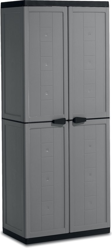 Jolly hoge kast  - 3 planken - 68x39x166 cm - donker grijs/zwart