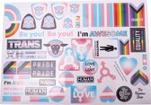 Stickervel A4 - Trans - Transgender - LGBT+ - Regenboog - sticker