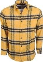 Megaman  - Heren Overhemd - Overshirt - Flanel - Geblokt - Geel