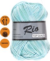 Rio Multi mint blauw - gemêleerd katoen garen - 5 bollen