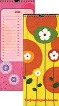 Verjaardagskalender Flowers - Geen jaartal - Ophangbaar - Kleur geel  - 13 x 32,5 x 0,6 cm