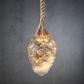 2 stuks Luca Lighting Dennenappel aan Touw Kerstverlichting met 15 LED Lampjes en Decoratie - H95 x Ø15 cm - Transparant