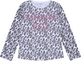 Grijs shirt met luipaardprint / 8-9 jaar 134 cm